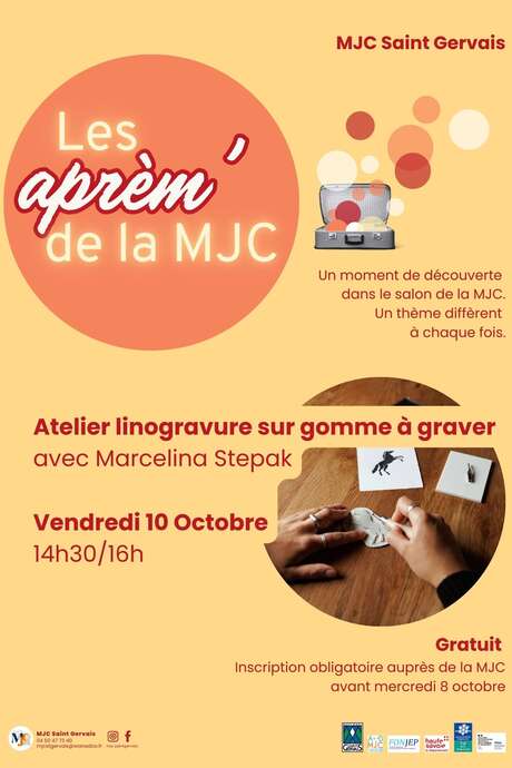 Les aprèm' de la MJC - Atelier linogravure sur gomme à graver