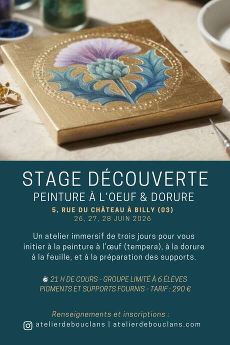 Stage découverte : Initiation à la tempera et à la dorure