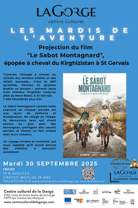 Les mardis de l'aventure : Projection du film "Le sabot montagnard" - au Centre Culturel de la Gorge