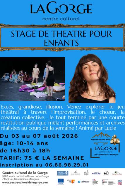 Stage de théâtre pour enfants (10-14 ans) au Centre Culturel de la Gorge