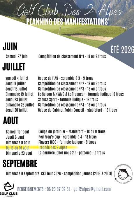 Golf: Compétition de classement N°4 - 18 ou 9 trous