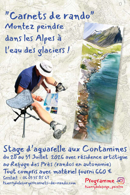 Carnets de rando : stage d'aquarelle dans les montagnes des Contamines