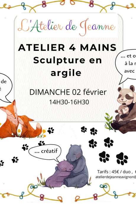 Atelier à 4 mains - Sculpture en argile