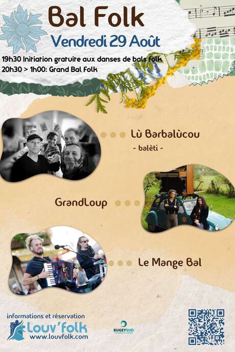 Festival Trad'en Bugey - Ateliers danse et musique en journée - Bal folk en soirée
