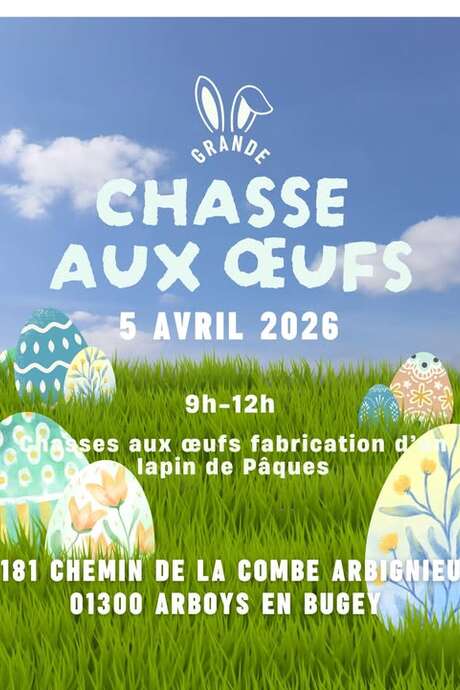 Easter egg hunt and Easter bunny craft workshop in Arbignieu