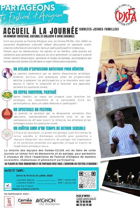 Festival d'Avignon - accueil à la journée jeunes & adultes