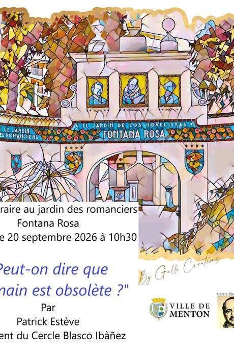 Journées Européennes du Patrimoine : Café littéraire au jardin des romanciers Fontana Rosa