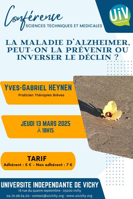 Conférence : La maladie d'Alzheimer, peut-on la prévenir ou inverser le déclin ?