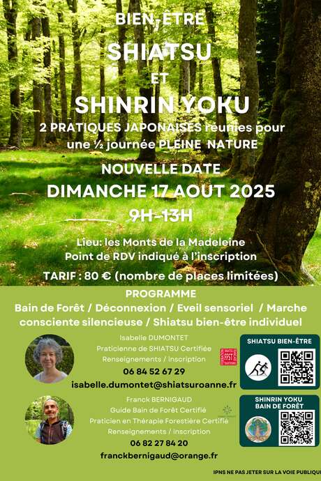 Bien-être : Shiatsu et Shinrin Yoku (bain de forêt japonais)