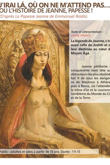 "Un verre et des histoires" - J'irai là où ne m'attend pas... ou l'histoire de Jeanne, papesse