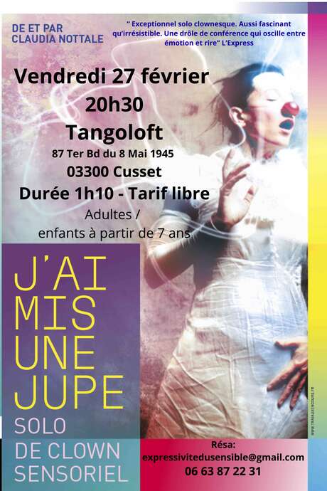 Spectacle clown sensoriel - J'ai mis une jupe