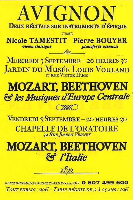 Récitals sur instruments d'époque