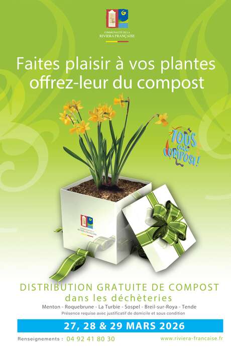 Distribution gratuite de compost en déchetterie