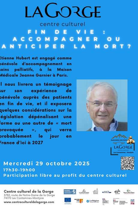 Conférence sur la fin de vie et témoignage au Centre Culturel de la Gorge