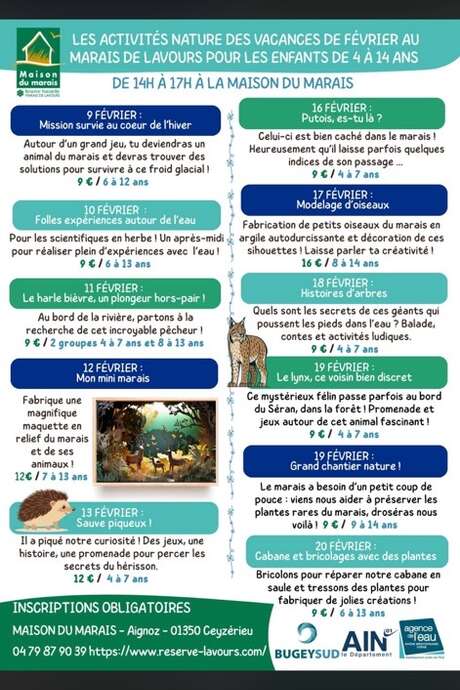 COMPLET - Activité enfant 7-13 ans : Mon mini marais au Marais de Lavours