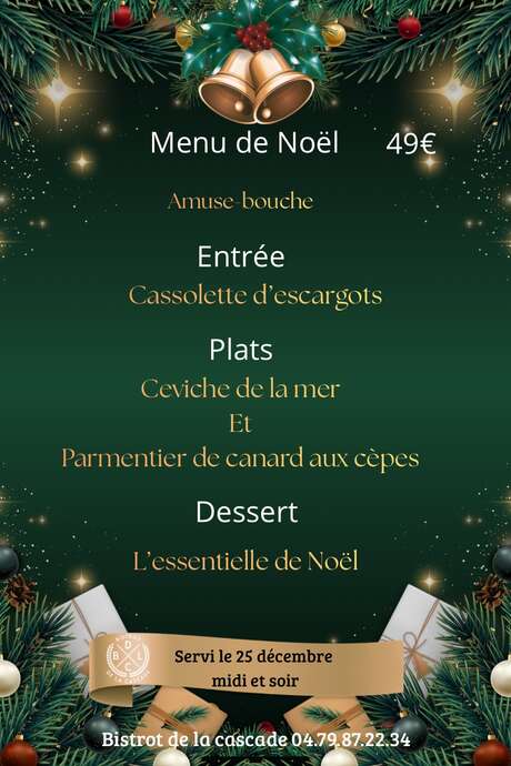 Repas de Noël - Bistrot de la Cascade