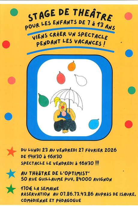 Stage de théâtre jeune public