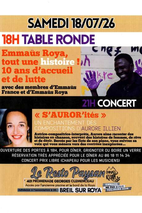 Table ronde et concert au resto paysan
