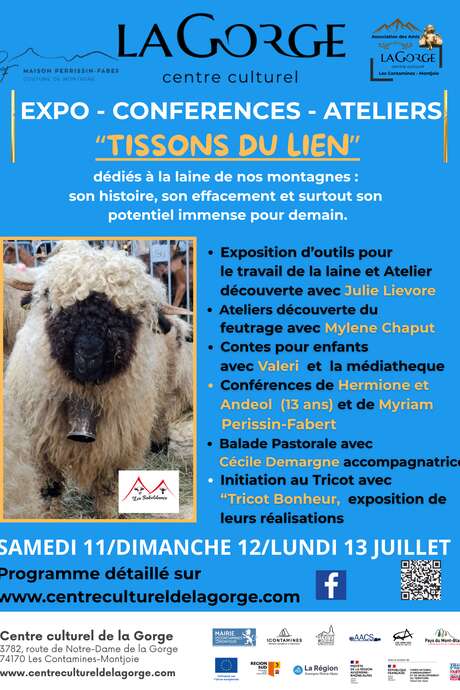 Exposition et conférences "Tissons du lien" au Centre Culturel de la Gorge