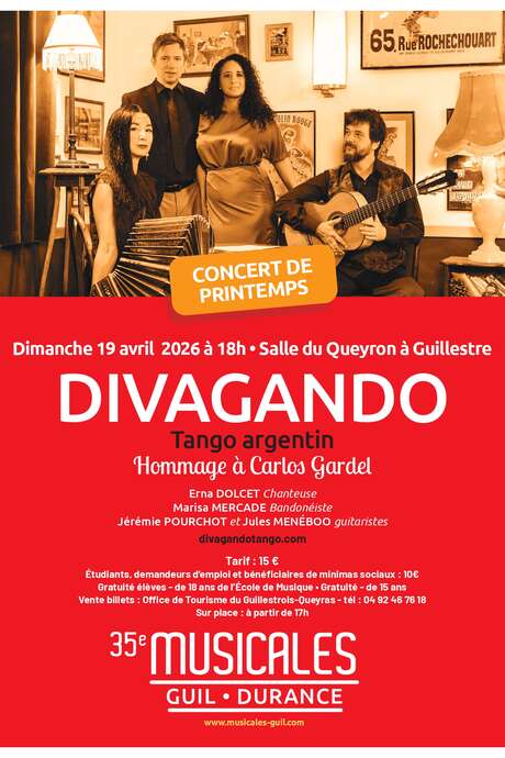 MUSICALES GUIL DURANCE - DIVAGANDO, Tango argentin