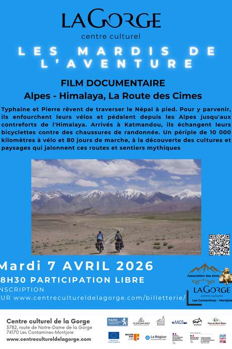 Les mardis de l'aventure : Alpes – Himalaya, La Route des Cimes au Centre Culturel de la Gorge