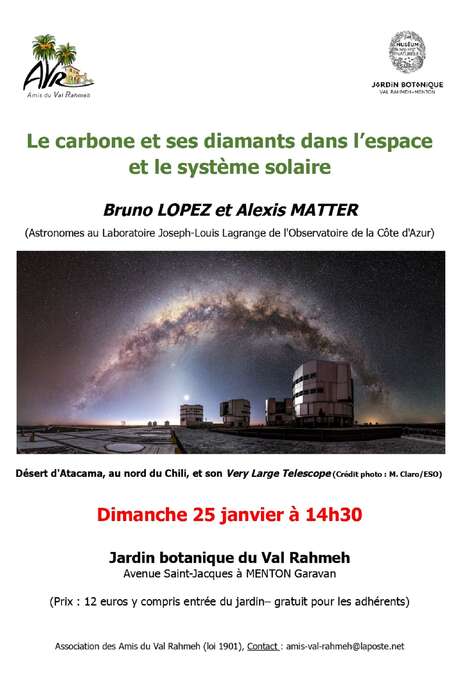 Konferenz im Val Rahmeh : "Kohlenstoff und seine Diamanten im Weltraum und im Sonnensystem".