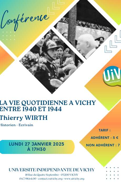 Conférence : la vie quotidienne à Vichy entre 1940 et 1944