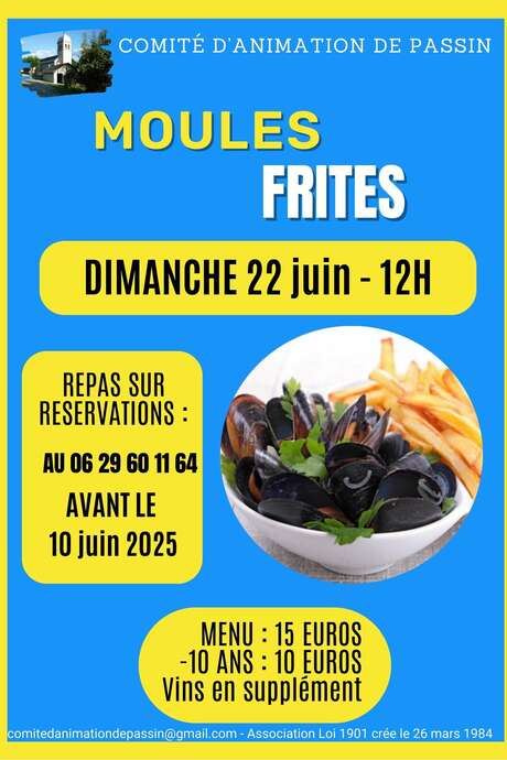 Mussels and chips meal in Passin