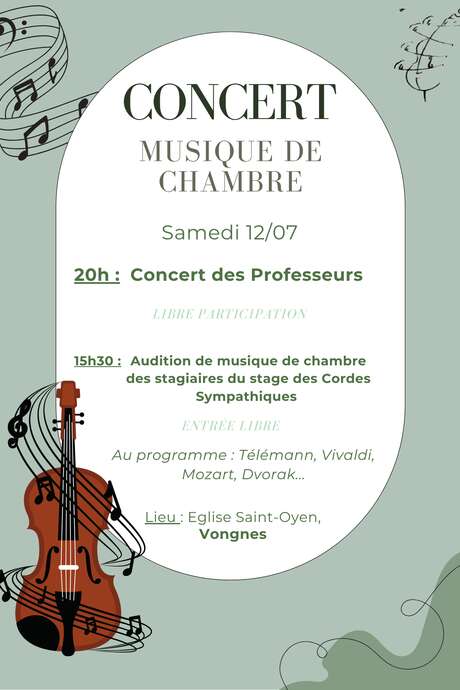 Concert des professeurs du stage de musique de chambre de Belley.