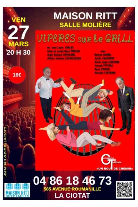 Humoristische Show Vipern auf dem Grill