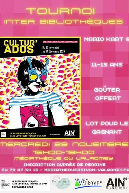Tournoi inter bibliothèques spécial "Mario Kart 8" pour les 11 - 15 ans Tournoi inter bibliothèques spécial "Mario Kart 8" pour les 11 - 15 ans