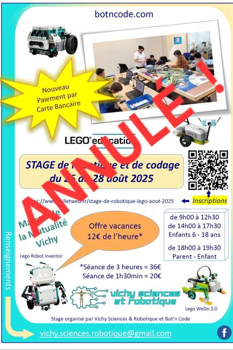 ANNULATION - Stages robotique et programmation