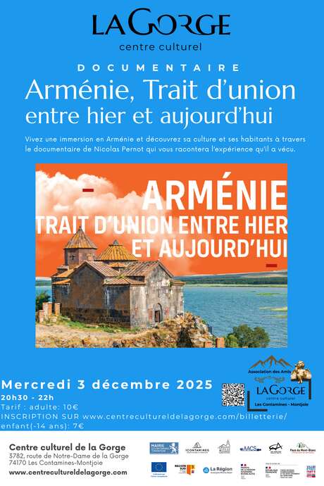 Documentaire "Arménie, Trait d’union entre hier et aujourd’hui " au Centre Culturel de la Gorge