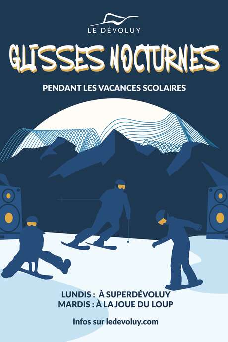 Session glisse nocturne à Superdévoluy
