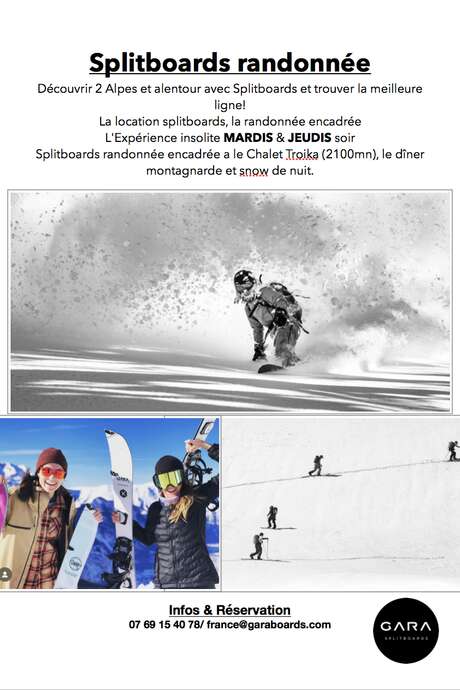 Splitboards randonnée sunset et dîner montagnard à la Troïka