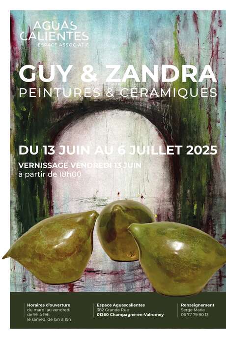 Exhibition of paintings and ceramics by Guy and Zandra at Espace Aguascalientes