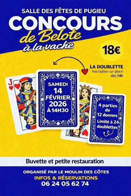 Concours de belote à la vache à Pugieu