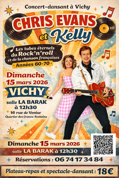 Chris Evans et Kelly  "Le Jukebox Vintage" Concert-dansant