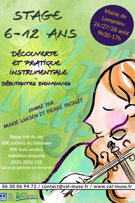 Instrumental discovery and practice course for 6 - 12 year olds at Lompnieu