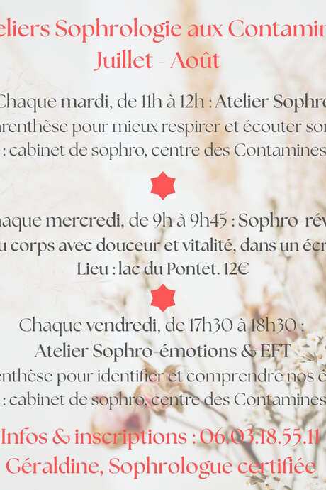 Ateliers de sophrologie avec Géraldine Pignatelli