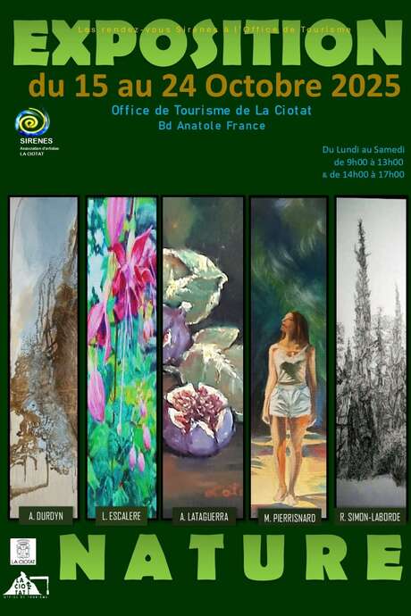 Ausstellung von Gemälden zum Thema Natur von Künstlern des Vereins Sirènes