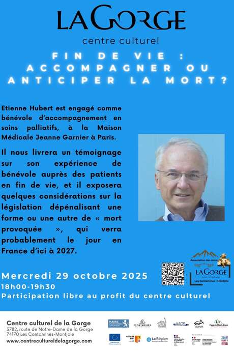 Conférence sur la fin de vie et témoignage au Centre Culturel de la Gorge