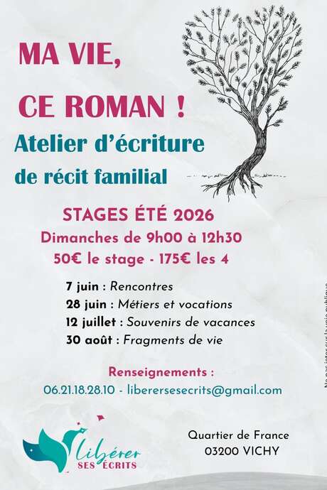 Stage d'écriture de récit familial