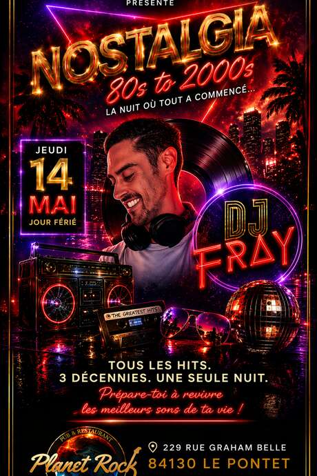 «Nostalgia» : soirée DJ années 80 à 2000