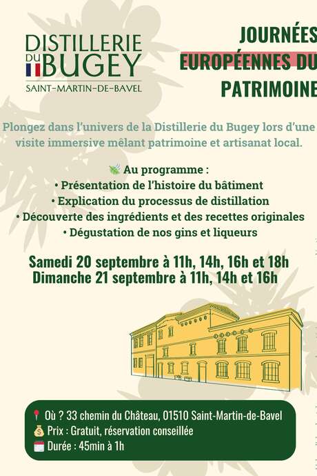 Journées européennes du Patrimoine : Visite guidée de la Distillerie du Bugey