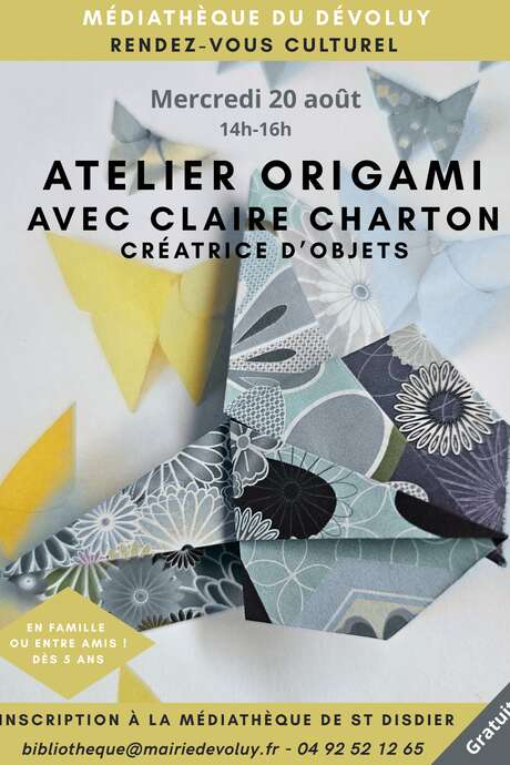 Atelier créatif : origami avec Claire Charton