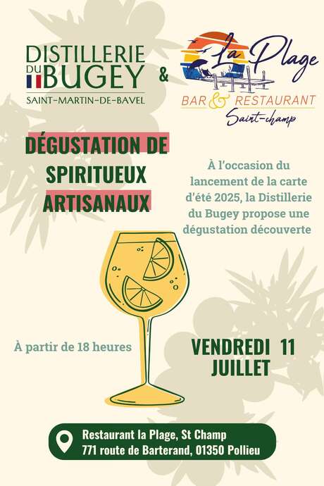Tasting of artisanal spirits from the Distillerie du Bugey