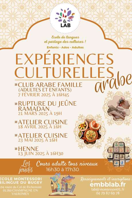 Expérience découverte de la culture arabe