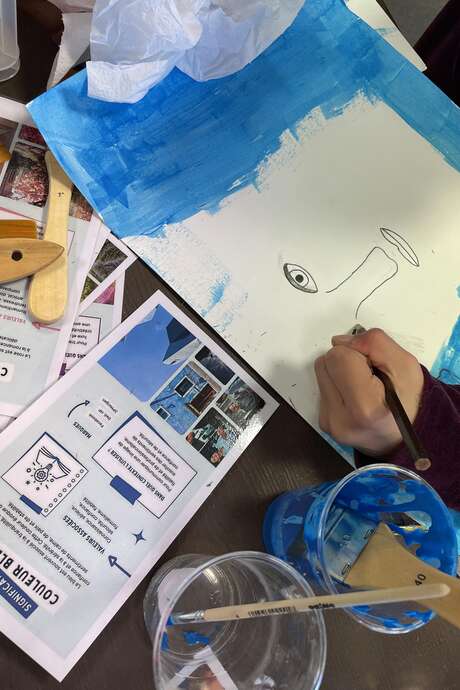 Atelier création d'affiches au Musée de la Résistance