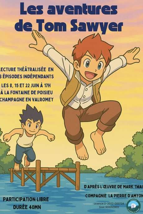 Staged reading of ‘The Adventures of Tom Sawyer’ at the Poisieu fountain